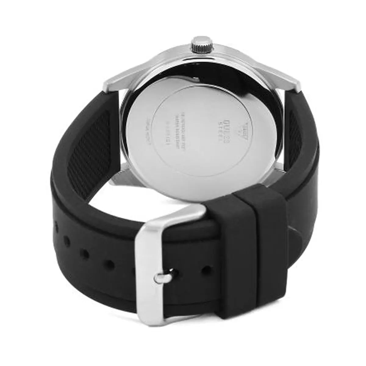 Guess G-Twist Quartz Black Dial Black Silicone Strap Watch For Men - W0911L8