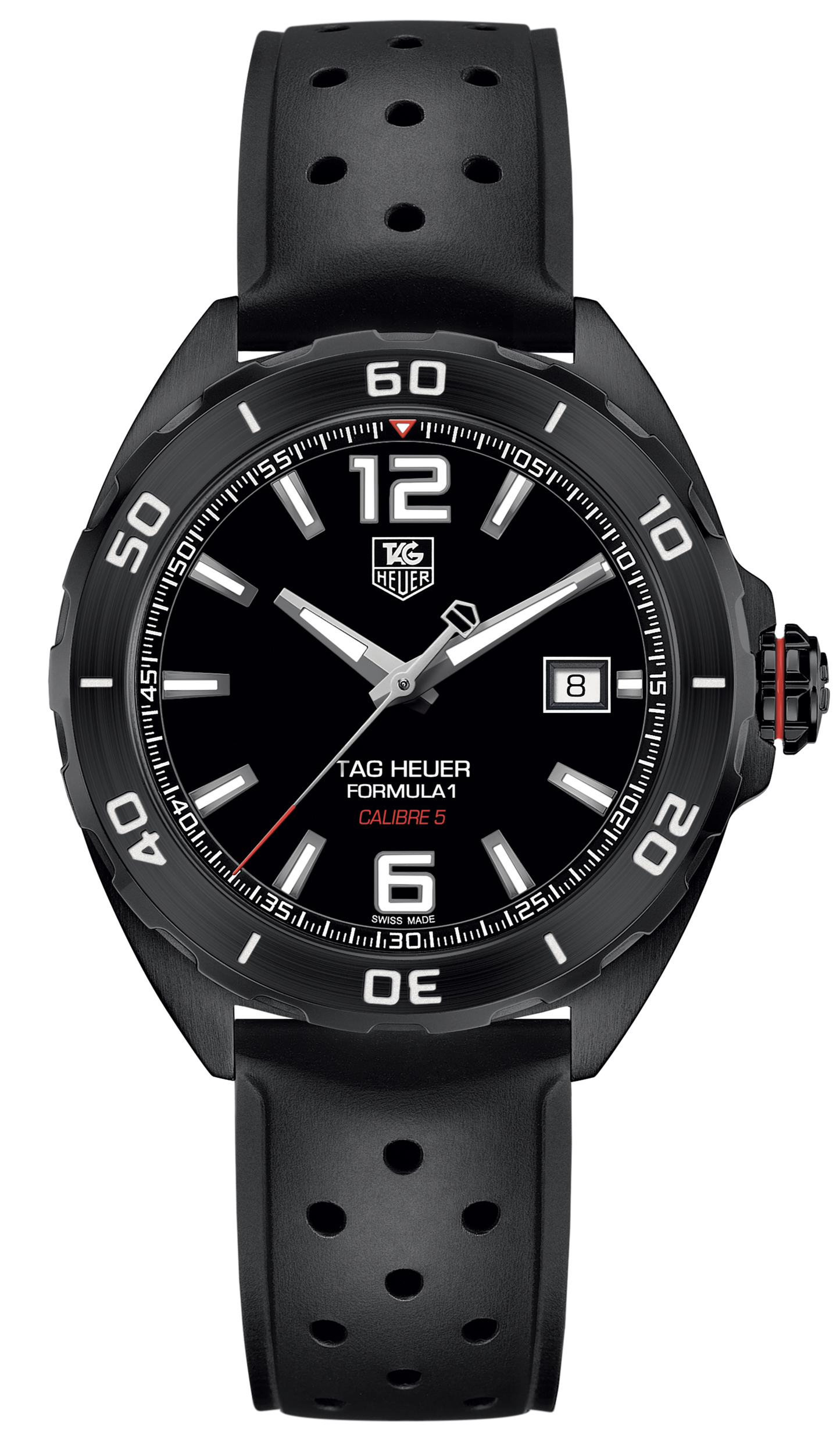 Tag Heuer Formula 1 Automatic Black Dial Black Rubber Strap Watch for Men - WAZ2115.FT8023
