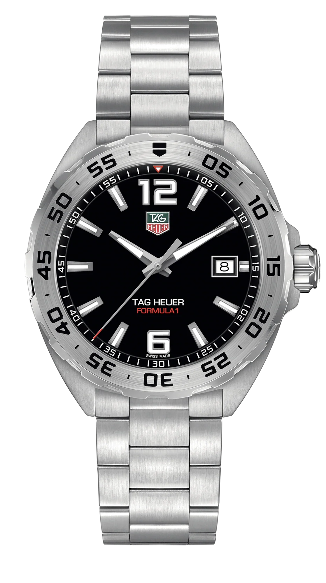 Tag Heuer Formula 1 Black Dial Silver Steel Strap Watch for Men - WAZ1112.BA0875