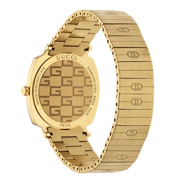 Gucci Grip Yellow Gold Dial Yellow Gold Steel Strap Unisex Watch - YA157403
