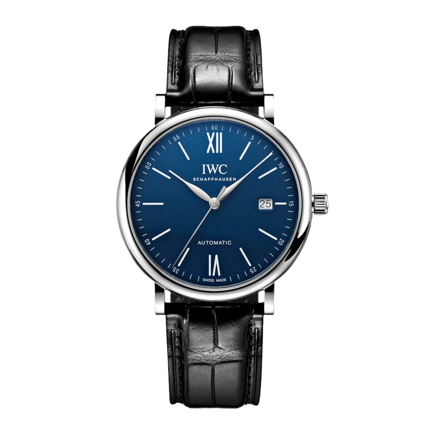 IWC Portofino '150 Years Edition' Automatic Blue Dial Black Leather Strap Watch for Men - IW356518