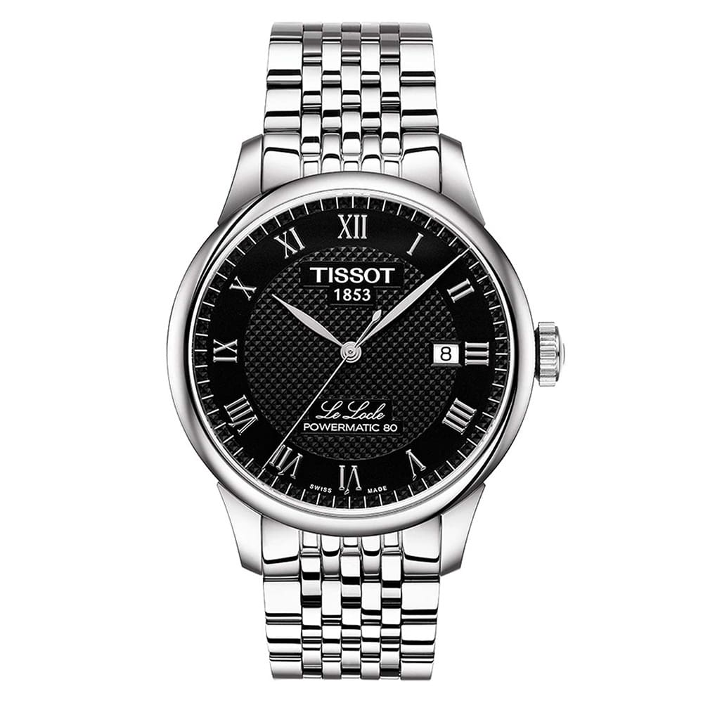 Tissot Le Locle Automatic Black Dial Silver Steel Strap Watch For Men - T41.1.483.53