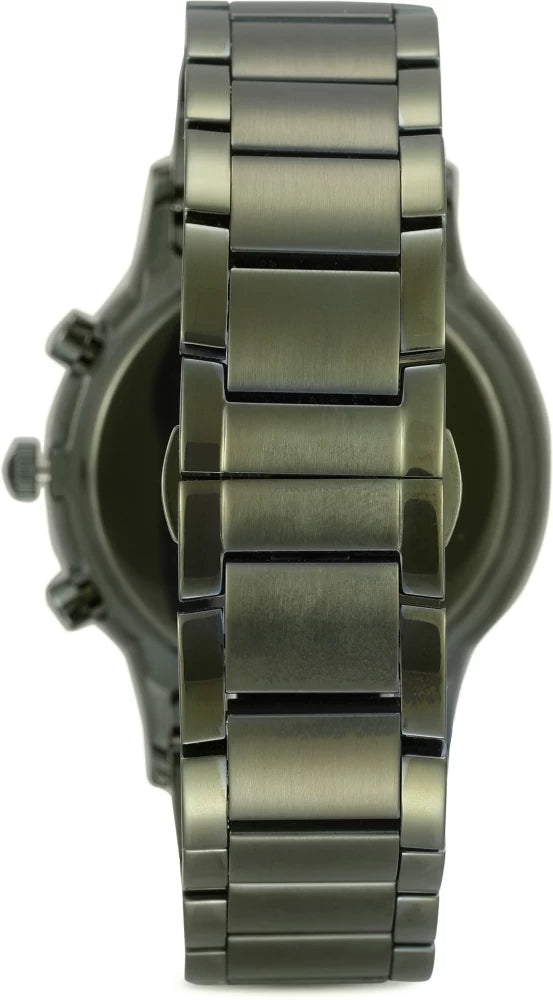 Emporio Armani Renato Chronograph Quartz Grey Dial Green Steel Strap Watch For Men - AR11117