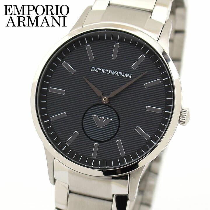 Emporio Armani Renato Quartz Black Dial Silver Steel Strap Watch For Men - AR11118