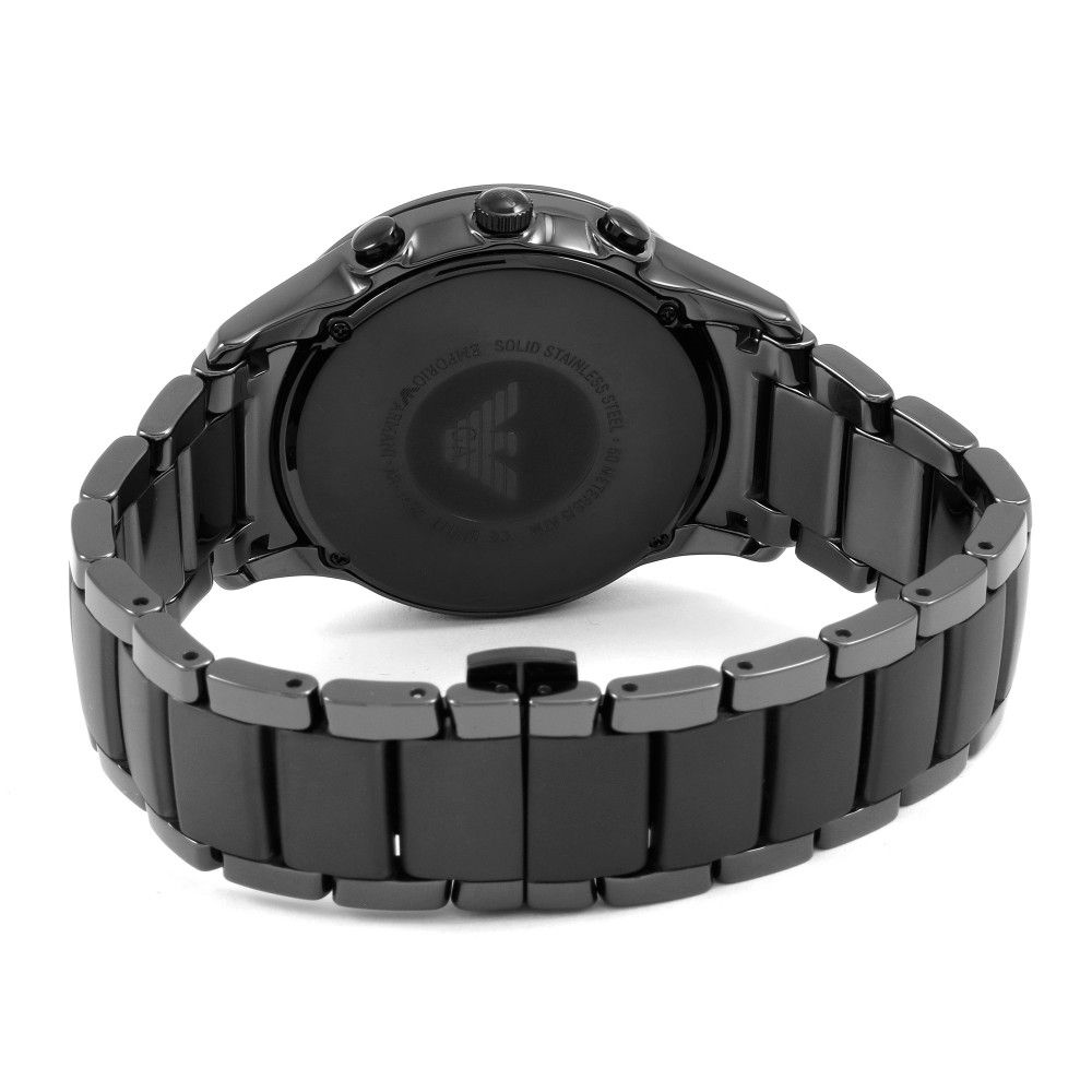 Emporio Armani Ceramica Chronograph Black Dial Black Strap Watch For Men - AR1452