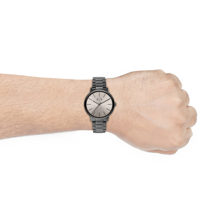 Armani Exchange Cayde Analog Grey Dial Grey Steel Strap Watch For Men - AX2722