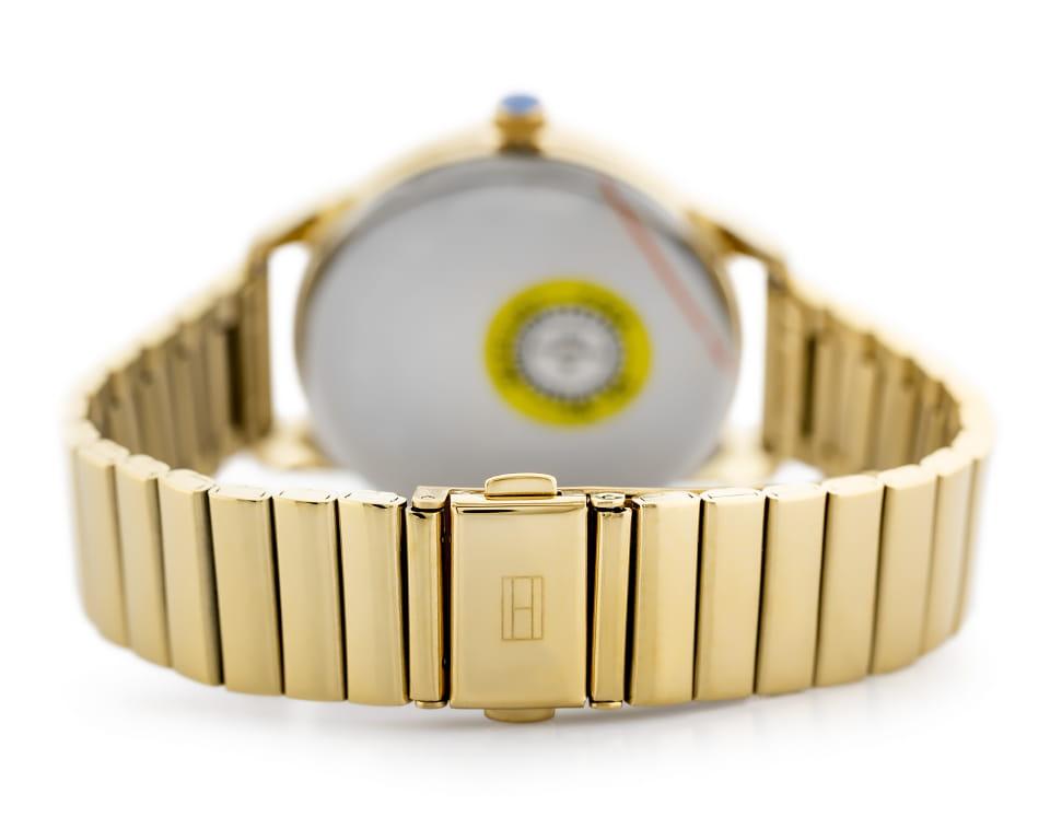Tommy Hilfiger Brooke Black Dial Gold Steel Strap Watch for Women - 1782019