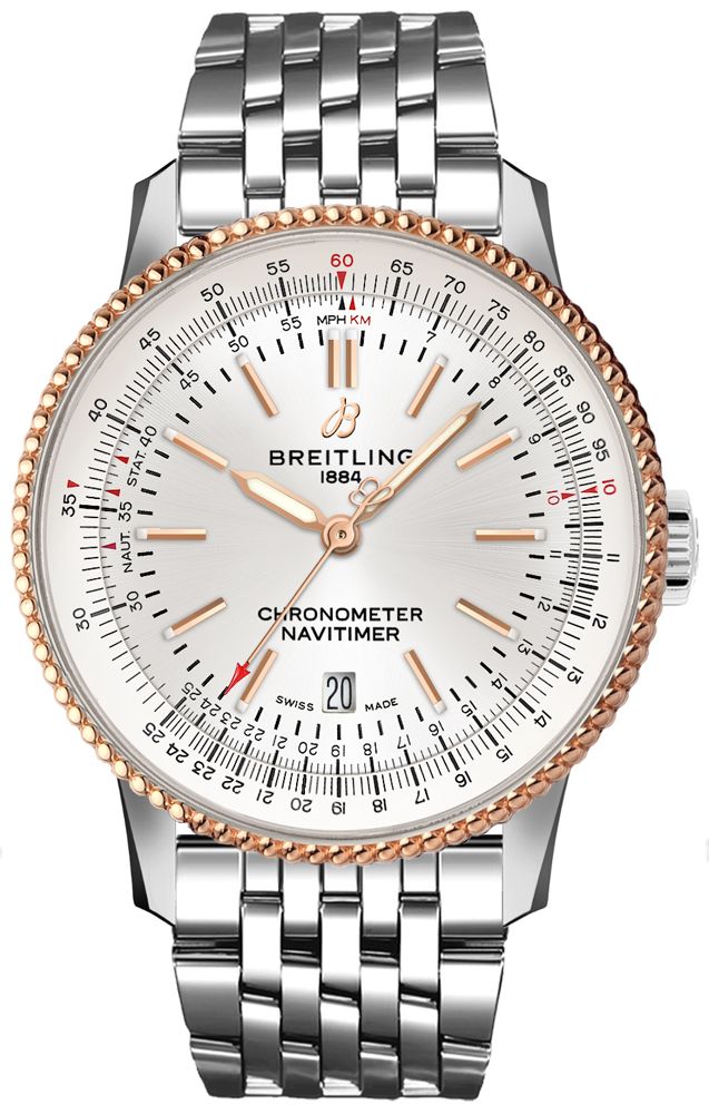 Breitling Navitimer Automatic 41mm White Dial Silver Stainless Steel Mens Watch - U17326211G1A1