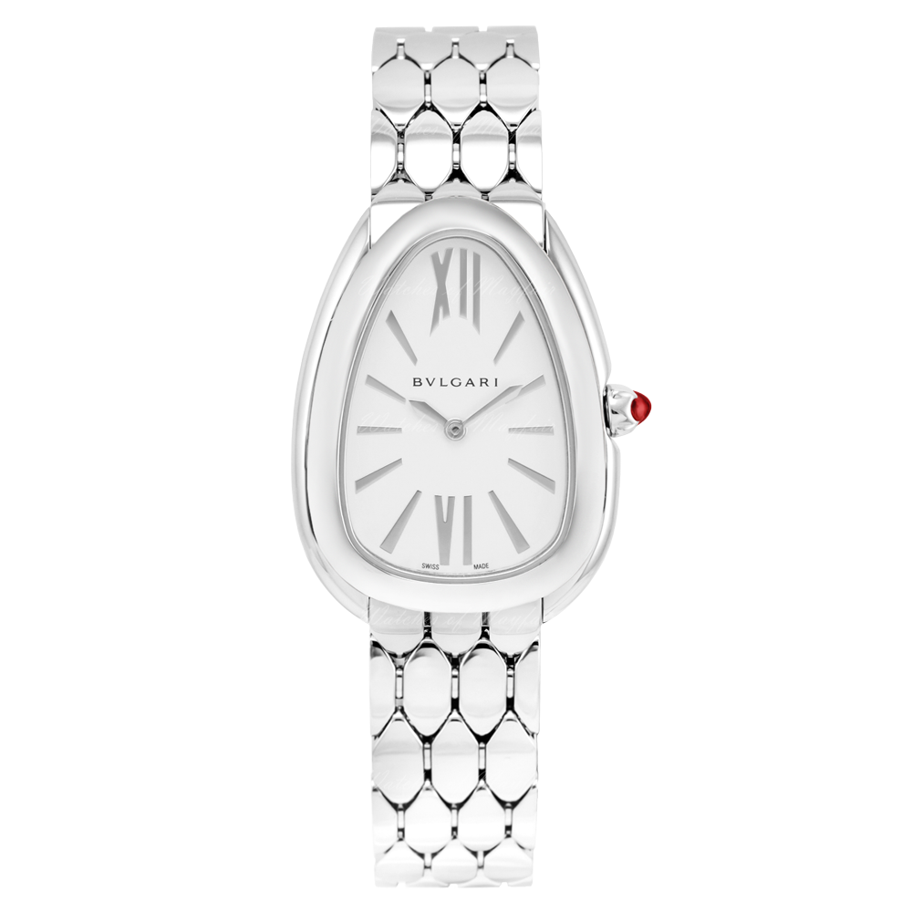 Bvlgari Serpenti Seduttori Quartz White Dial Silver Steel Strap Watch for Women - SERPENTI103141