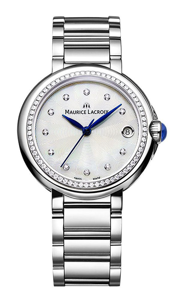 Maurice Lacroix Fiaba Diamonds Mother of Pearl Dial Silver Steel Strap Watch for Women - FA1004-SD502-170-1