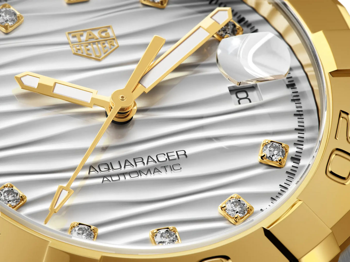 Tag Heuer Aquaracer Automatic Diamonds Silver Dial Two Tone Steel Strap Watch for Women - WBD2321.BB0320