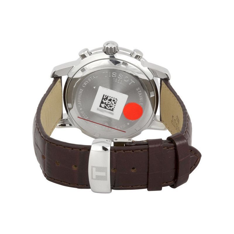Tissot T Race PRC 200 Chronograph White Dial Brown Leather Strap Watch for Men - T17.1.516.32