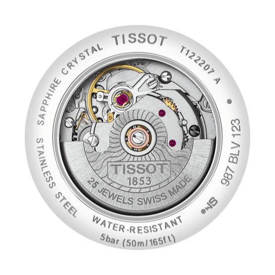 Tissot T Classic Carson Premium Automatic Lady Black Dial Silver Steel Strap Watch for Women - T122.207.11.051.00
