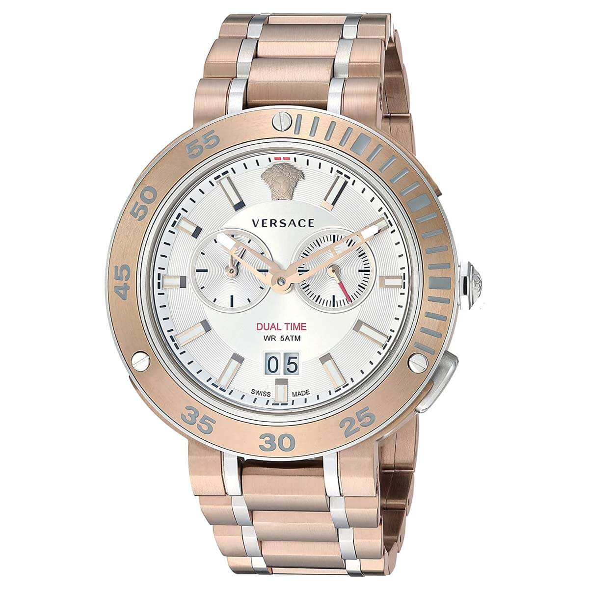 Versace V Extreme Chronograph White Dial Rose Gold Stainless Steel Watch for Women - VCN050017