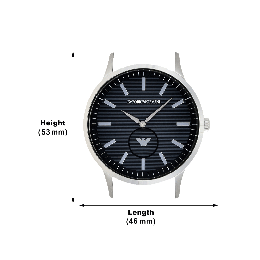 Emporio Armani Renato Quartz Black Dial Silver Steel Strap Watch For Men - AR11118
