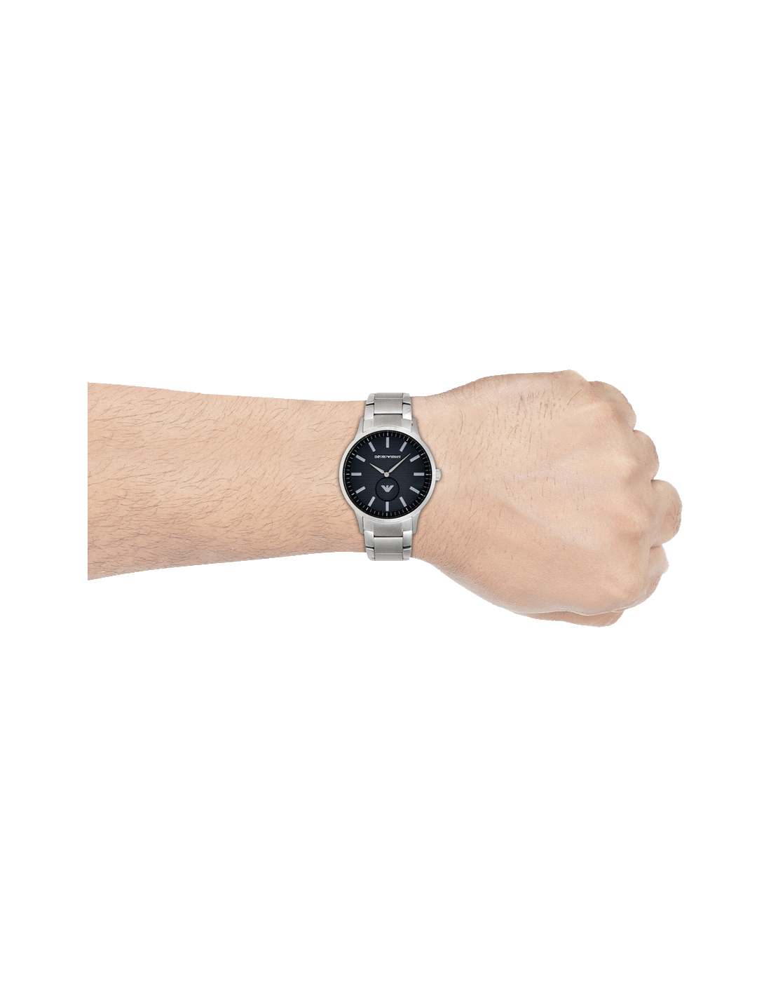 Emporio Armani Renato Quartz Black Dial Silver Steel Strap Watch For Men - AR11118