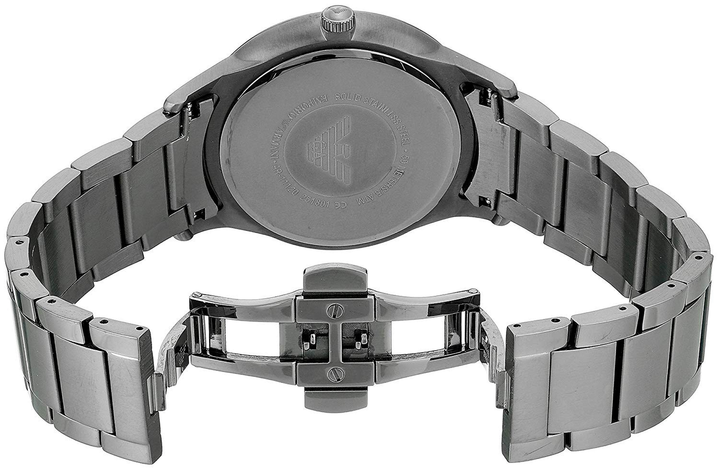 Emporio Armani Renato Quartz Beige Dial Grey Steel Strap Watch For Men - AR11183