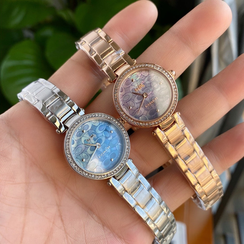 Coach Park Crystal Dial Rose Gold Steel Strap Watch for Women - 14503226