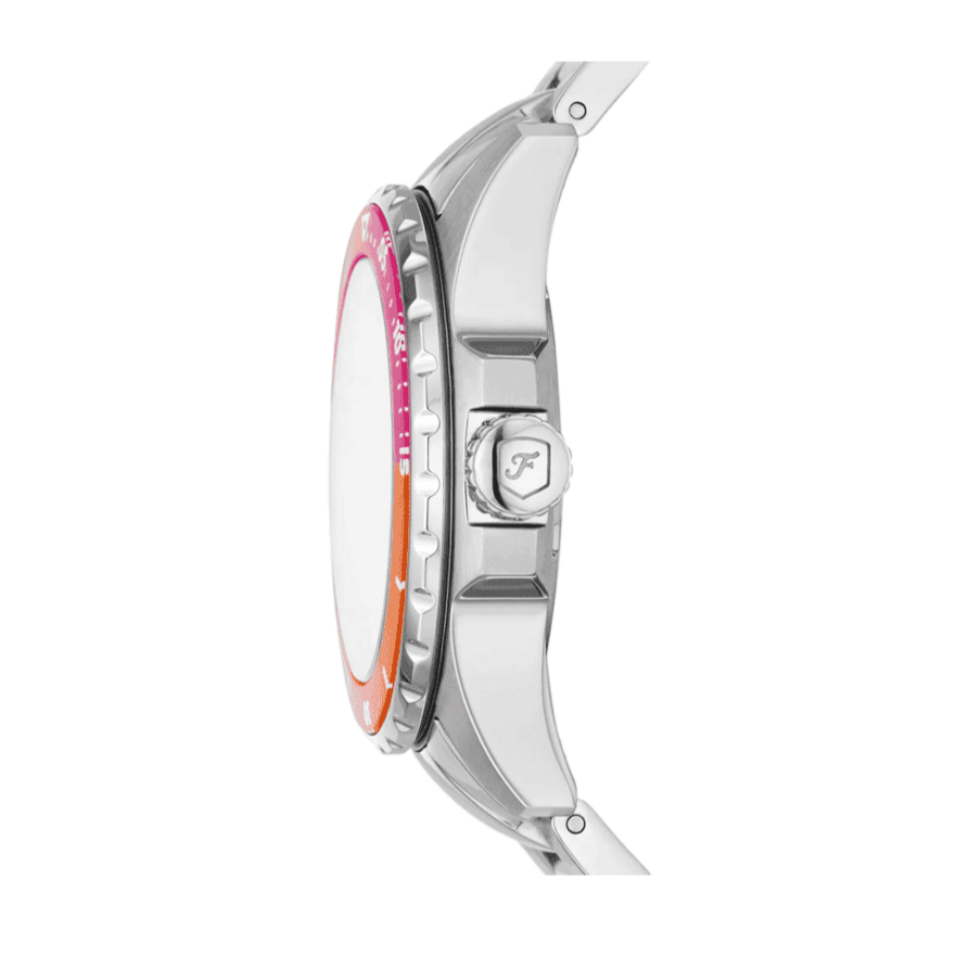 Fossil Blue Dive Analog Pink Dial Silver Steel Strap Watch For Women - ES5351