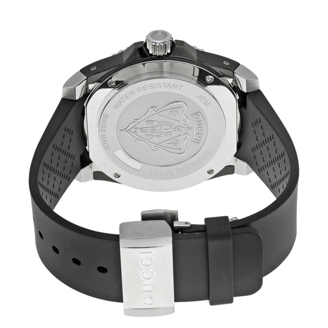 Gucci Dive Analog Quartz Black Dial Black Rubber Strap Watch For Men - YA136204