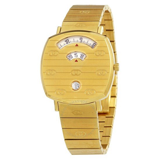 Gucci Grip Yellow Gold Dial Yellow Gold Steel Strap Unisex Watch - YA157403