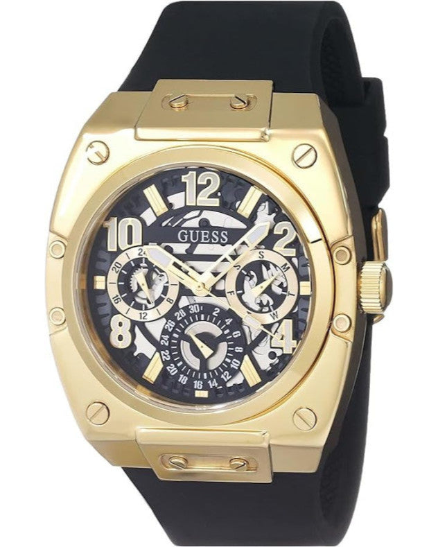 Guess Prodigy Black Dial Black Silicone Strap Watch For Men - GW0569G2