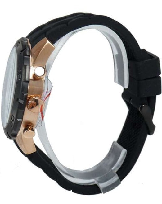 Guess Caliber Chronograph Black Dial Black Rubber Strap Watch for Men - W0864G2