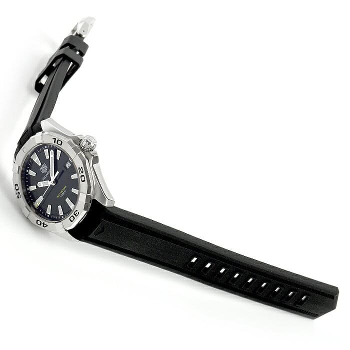 Tag Heuer Aquaracer Quartz Black Dial Black Rubber Strap Watch for Men - WBD1110.FT8021