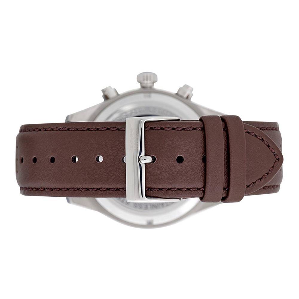 Hugo Boss Grand Prix Grey Dial Brown Leather Strap Watch for Men - 1513476