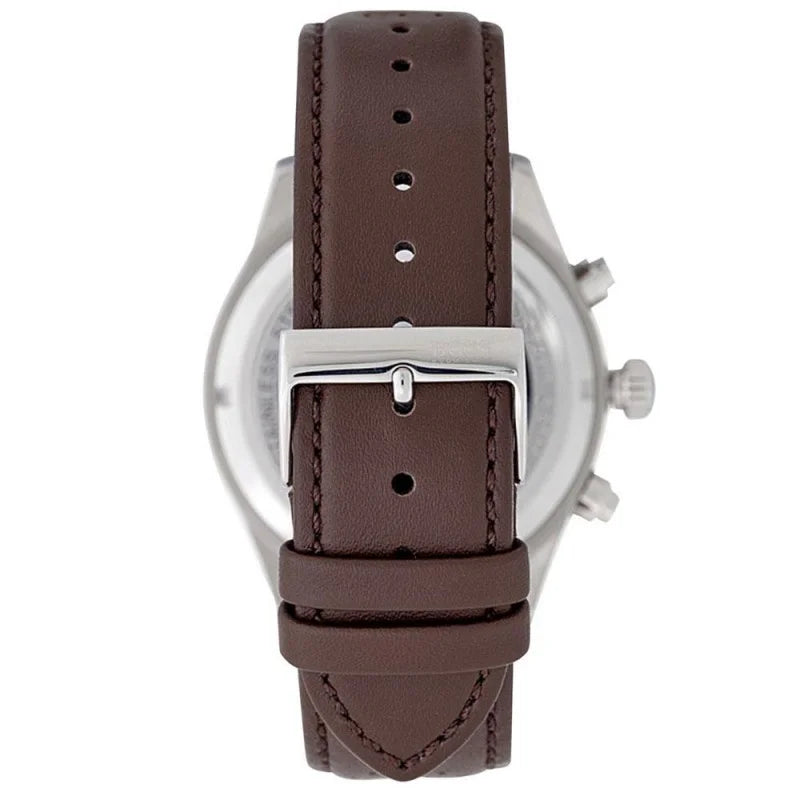 Hugo Boss Grand Prix Grey Dial Brown Leather Strap Watch for Men - 1513476