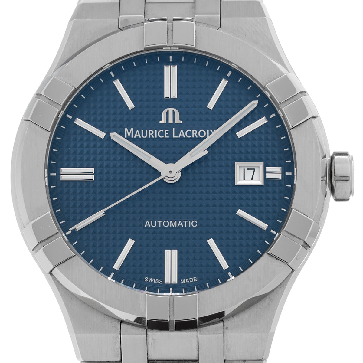 Maurice Lacroix Aikon Automatic Blue Dial Silver Steel Strap Watch For Men - AI6008-SS002-430-1
