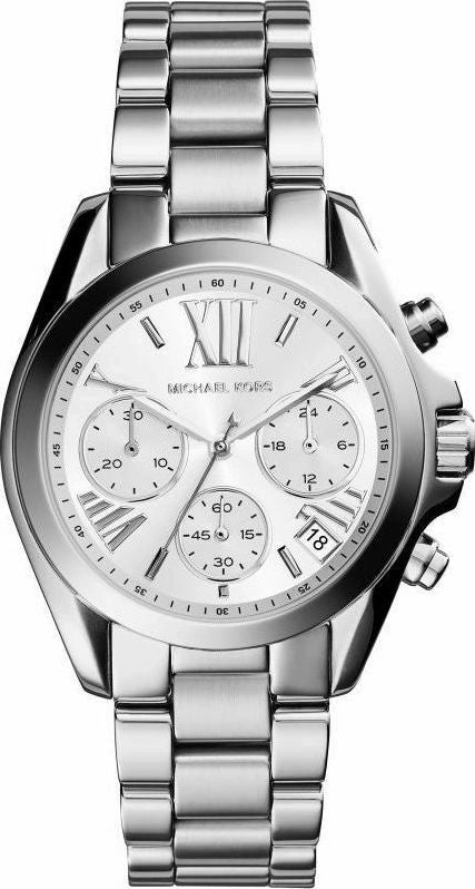 Michael Kors Bradshaw Chronograph Silver Dial Silver Steel Strap Watch for Women - MK6174