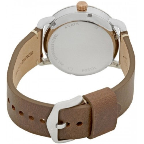 Fossil The Commuter Twist Black Dial Brown Leather Strap Watch for Men - ME1165