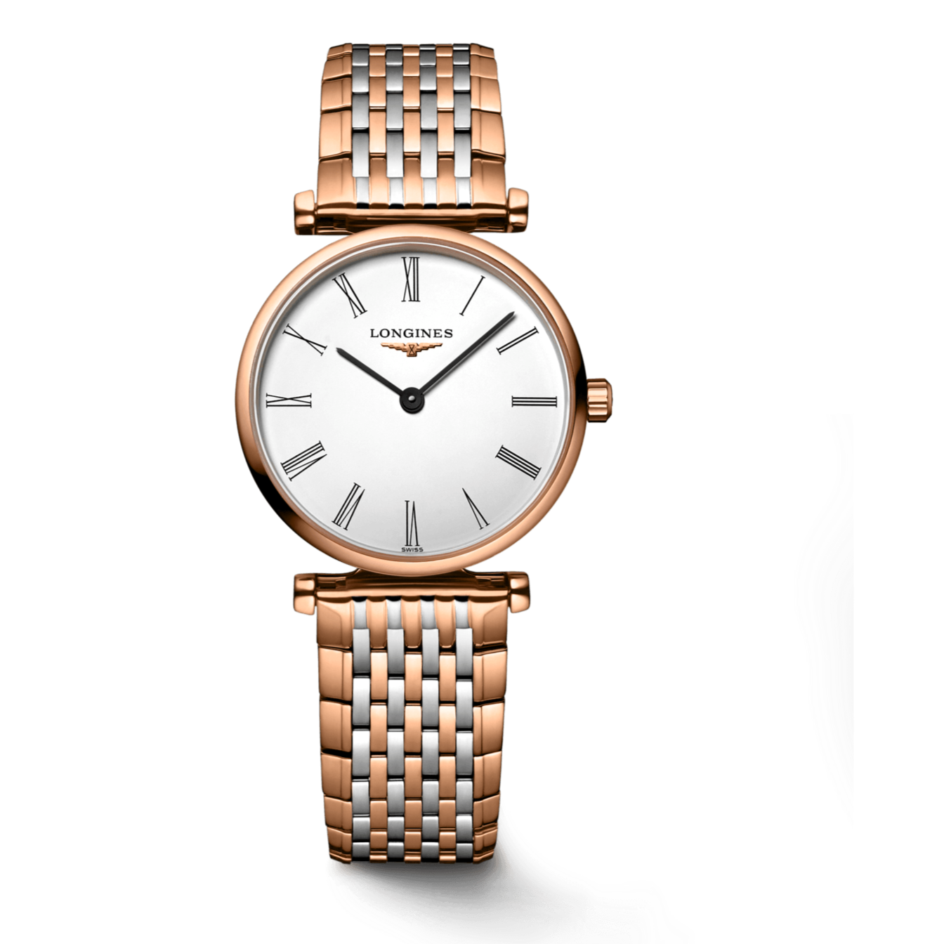 Longines La Grande Classique De Longines White Dial Two Tone Mesh Bracelet Watch for Women - L4.209.1.91.7