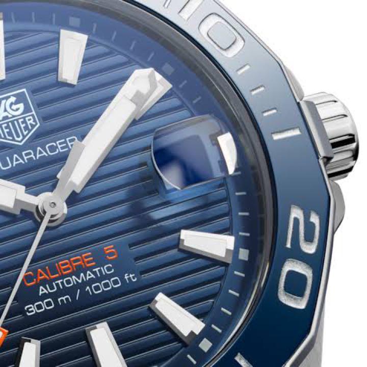 Tag Heuer Aquaracer Calibre 5 Blue Dial Blue Silicone Strap Watch for Men - WAY211C.FT6155
