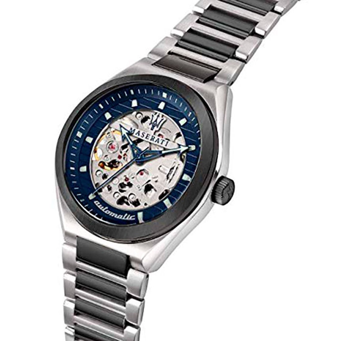 Maserati Triconic Automatic Skeleton Blue Dial Watch For Men - R8823139001
