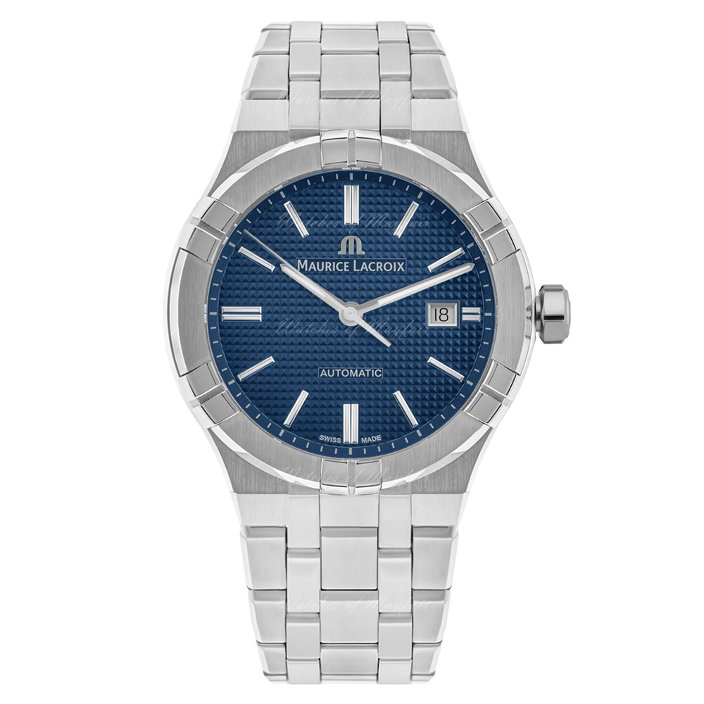 Maurice Lacroix Aikon Automatic Blue Dial Silver Steel Strap Watch For Men - AI6008-SS002-430-1