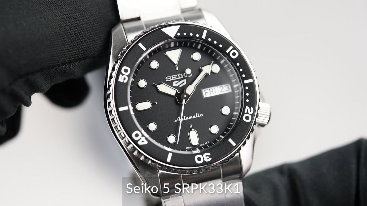 Seiko 5 Sports SKX Automatic Black Dial Silver Steel Strap Watch For Men - SRPK29K1