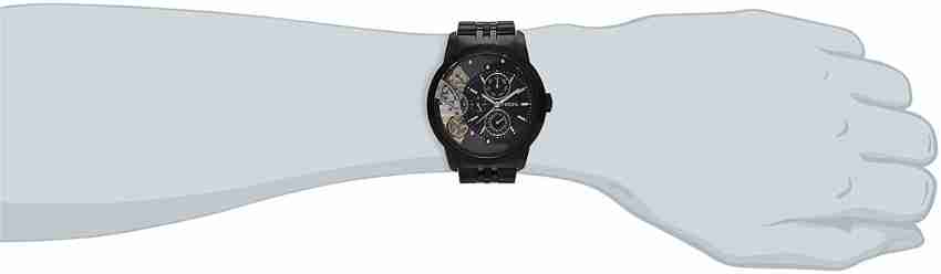 Fossil Townsman Mechanical Black Dial Black Steel Strap Watch for Men - ME1136