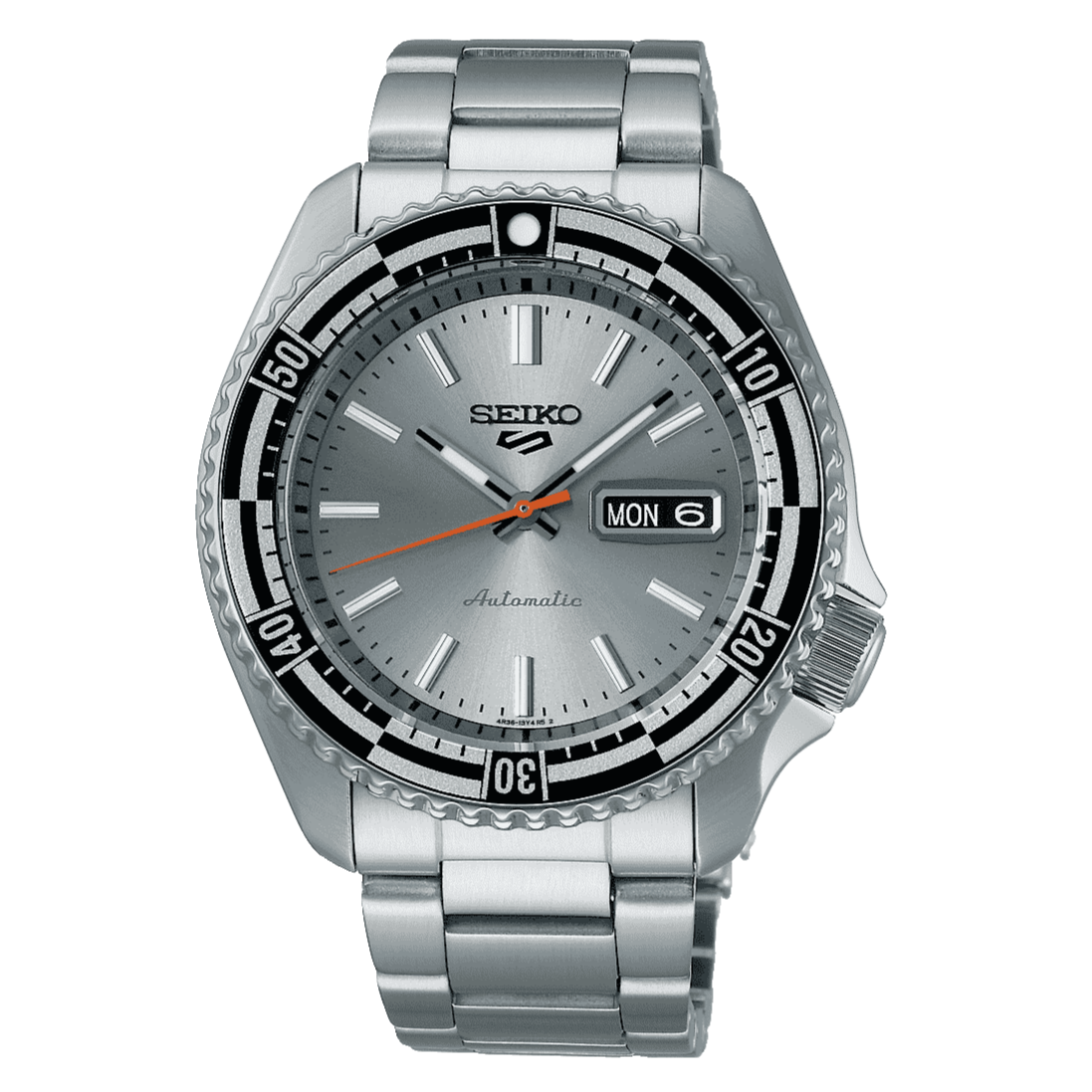 Seiko 5 Sports Special Edition Silver Dial Silver Steel Strap Watch For Men - SRPK09K1