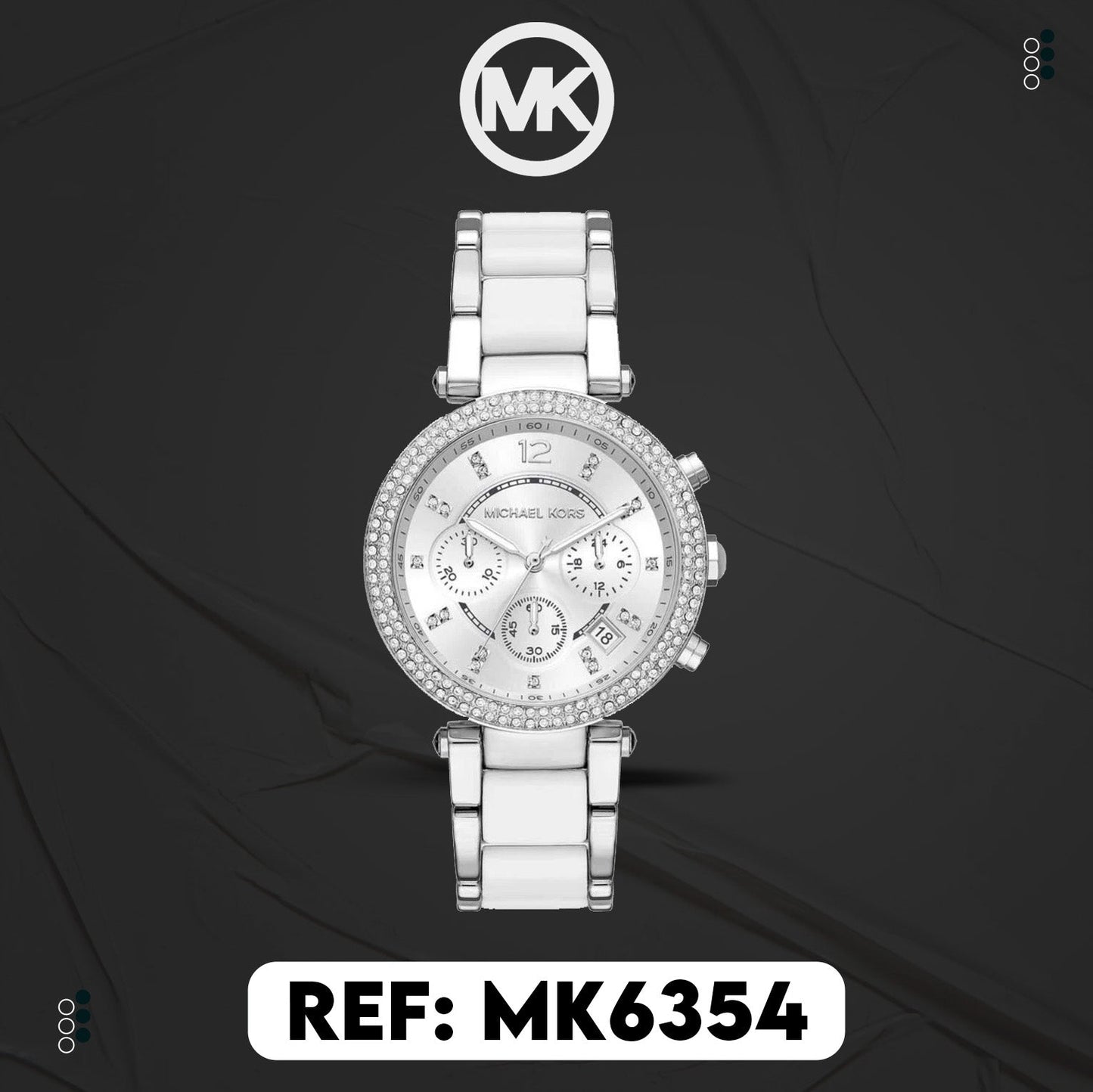 Michael Kors Parker Chronograph Silver Dial Silver Steel Strap Watch For Women - MK6354