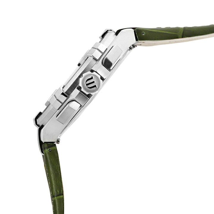 Maurice Lacroix Aikon Chronograph Black Dial Green Leather Strap Watch for Men - AI1018-PVB21-330-1