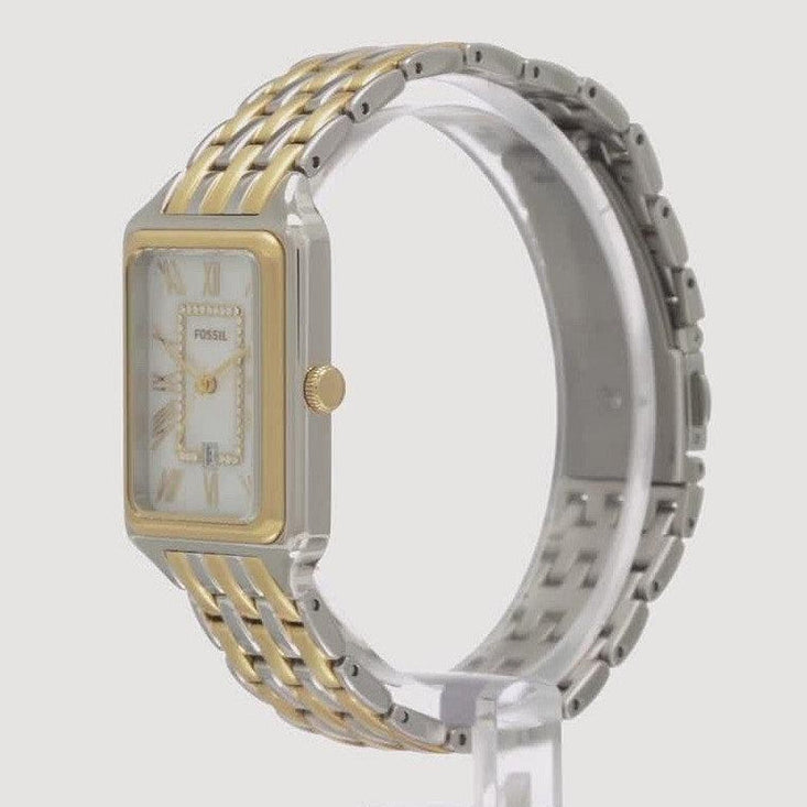 Fossil Raquel Three Hand Mother of Pearl Dial Two Tone Steel Strap Watch For Women - ES5305