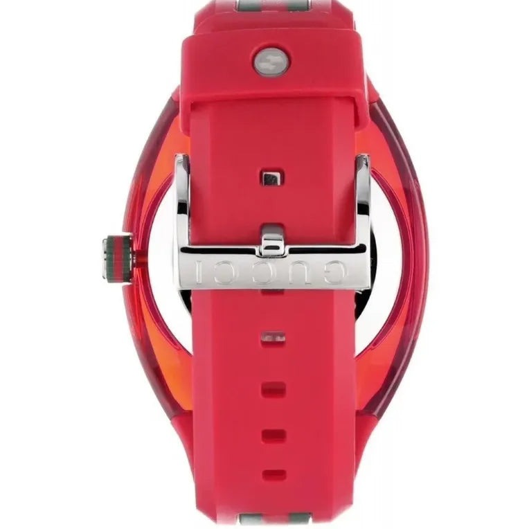 Gucci Sync XXL Quartz Red Dial Red Rubber Strap Unisex Watch - YA137103