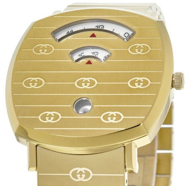 Gucci Grip Yellow Gold Dial Yellow Gold Steel Strap Unisex Watch - YA157403