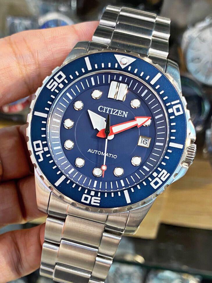 Citizen Promaster Mechanical Blue Dial Silver Steel Strap Watch For Men - NJ0121-89L