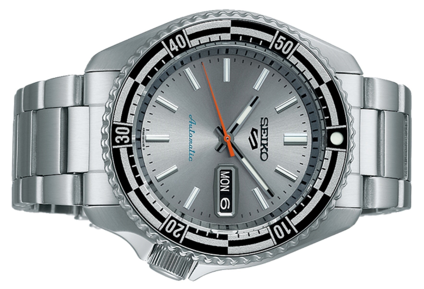 Seiko 5 Sports Special Edition Silver Dial Silver Steel Strap Watch For Men - SRPK09K1