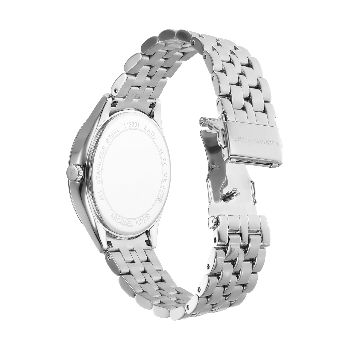 Michael Kors Harlowe Three-Hand Quartz Silver Dial Silver Steel Strap Watch For Women - MK4708