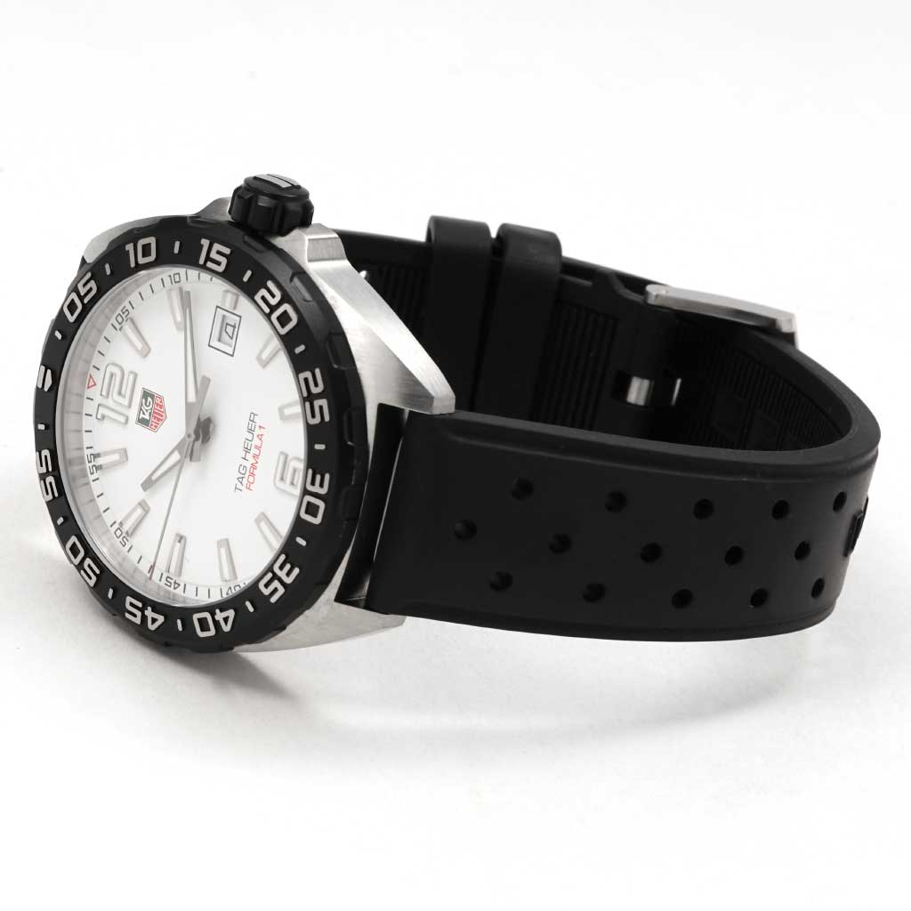 Tag Heuer Formula 1 Quartz White Dial Black Rubber Strap Watch for Men - WAZ1111.FT8023