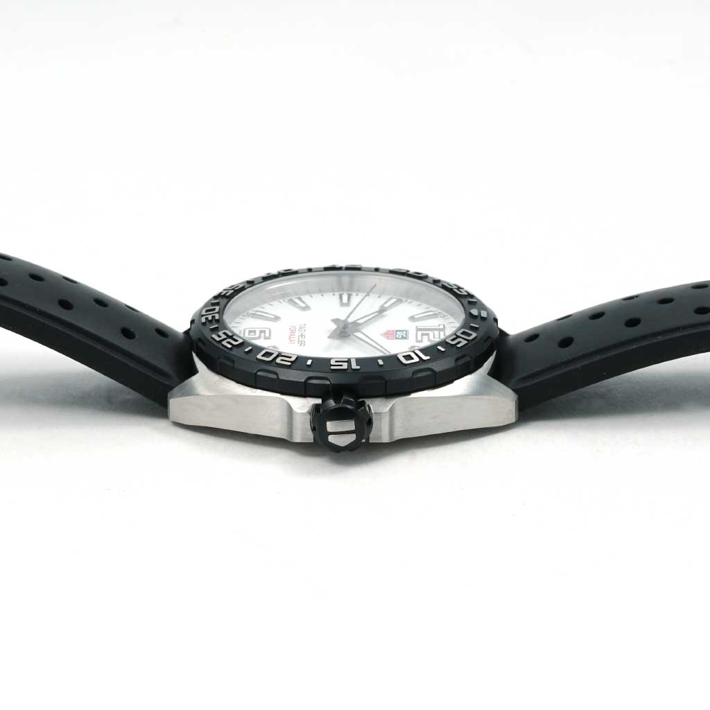 Tag Heuer Formula 1 Quartz White Dial Black Rubber Strap Watch for Men - WAZ1111.FT8023